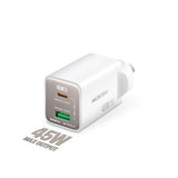 MICRODIA SMARTCUBE NANO 45W DUAL PORT GAN WALL CHARGER - WHITE
