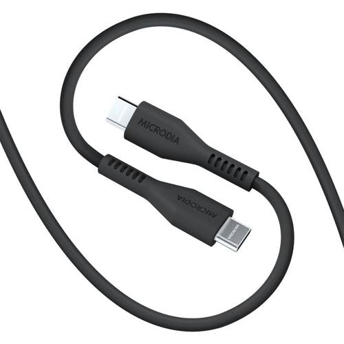 MICRODIA FRUITYWIRE LIQUID SILICON PD100W 1.3M USB-C TO USB-C CABLE - CHARCOAL