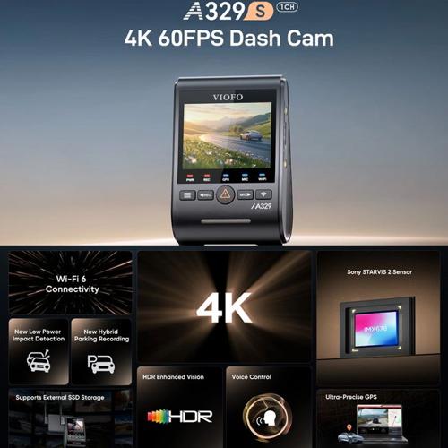 VIOFO DASHCAM A329 4K SINGLE CHANNEL WIFI 6 GPS