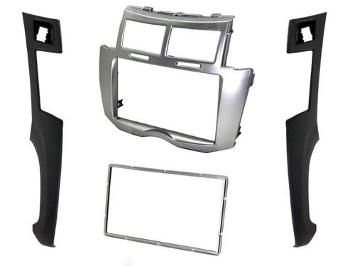 FITTING KIT TOYOTA YARIS , VITZ 2007 - 2011 DOUBLE DIN (SILVER / BLACK)