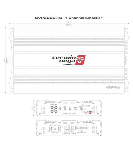CERWIN VEGA AMPLIFIER CVP SERIES MONO 370W RMS @ 4OHM / 600W RMS @ 2OHM
