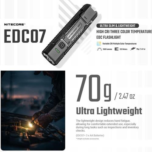 NITECORE EDC07 1500 LUMEN EDC FLASHLIGHT DESERT TAN