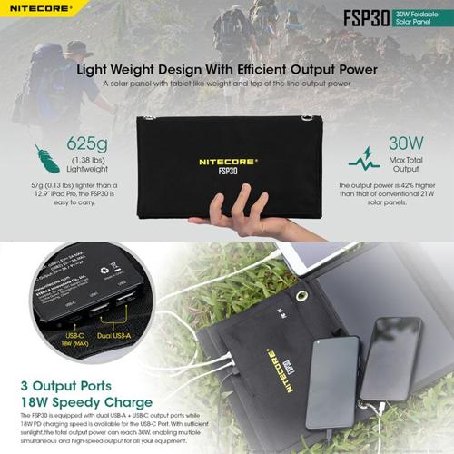 NITECORE FOLDABLE SOLAR PANEL | 30W
