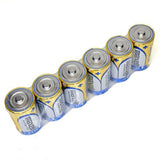 MAXELL ALKALINE D SIZE BULK SIX PACK BATTERIES IN SHRINK WRAP PACKAGING