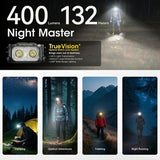 NITECORE USB C 400 LUMENS LED MCT ULTRA LIGHTWEIGHT HEADLAMP BLACK