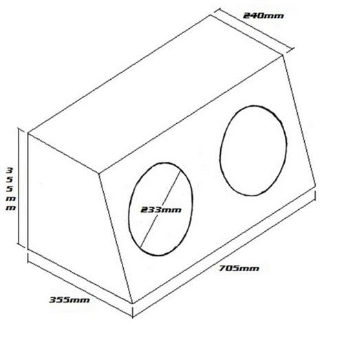 SUBWOOFER BOX FOR 2 x 10" SUB DOUBLE BLACK