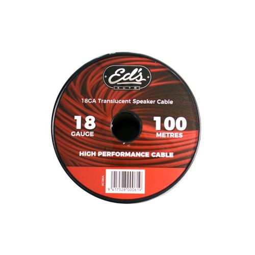 EDS 18 GAUGE CCA SPEAKER CABLE MATT FLEXIBLE TRANSLUCENT CLEAR 100M