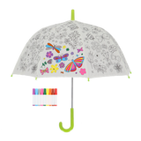 Colorful DIY kids' umbrella (70 x 70cm) for creative personalization, perfect for arts and crafts on rainy days.