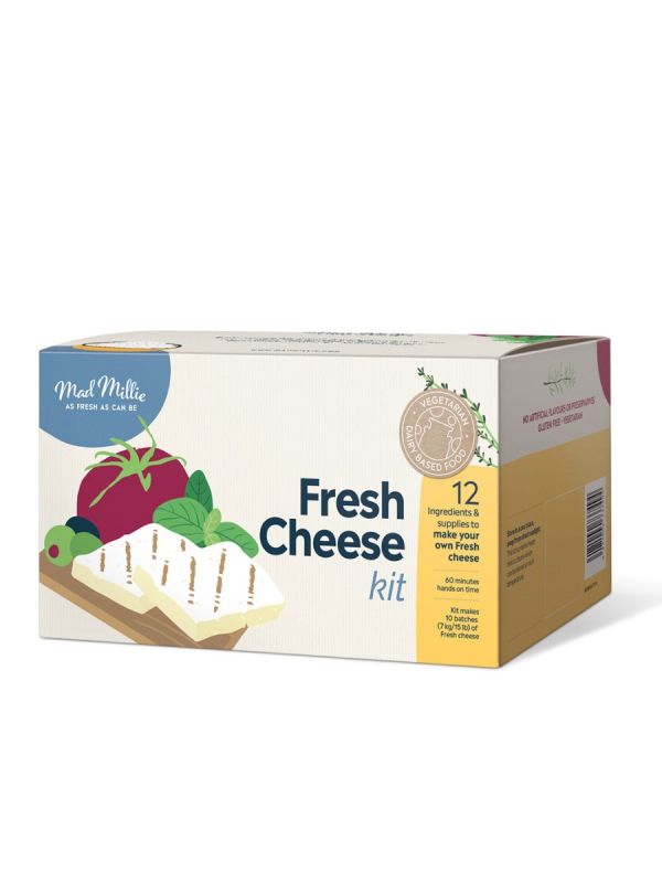 Mad Millie Fresh Cheese Kit: Create 8 types of homemade cheese with included molds, no special skills needed.