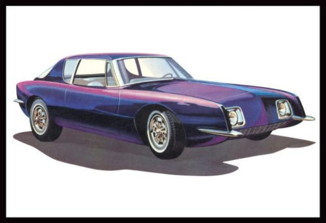 1/25 scale model kit of the '63 Studebaker Avanti with customizable options for stock, custom, or drag builds.