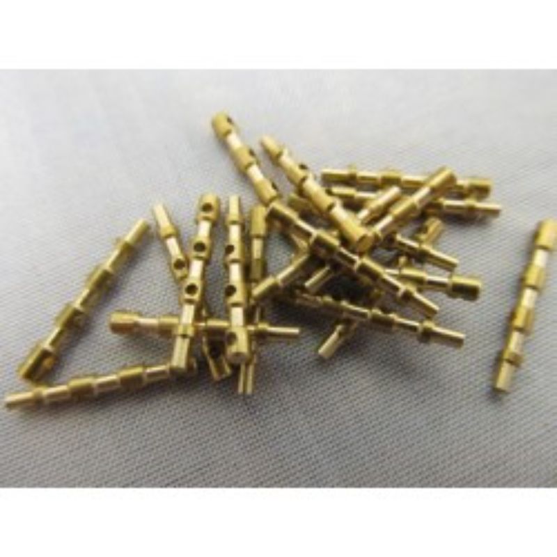 Wooden model ship rail stanchion, 15mm, 3-hole fitting for stability and classic nautical style in scale models.