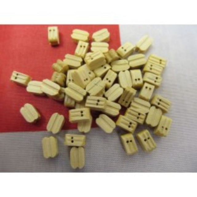 Wooden block fittings for model ships, 7mm double wood blocks, pack of 50, perfect for authentic rigging and assembly.