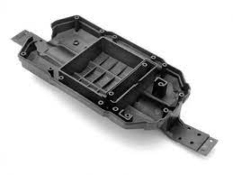 Durable and lightweight Warrior Main Chassis for RC upgrades, enhancing stability and handling for hobbyists and enthusiasts.