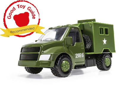 Diecast Military Radar Truck with rotating radar dish, durable metal design, and free-rolling wheels for adventure and play.
