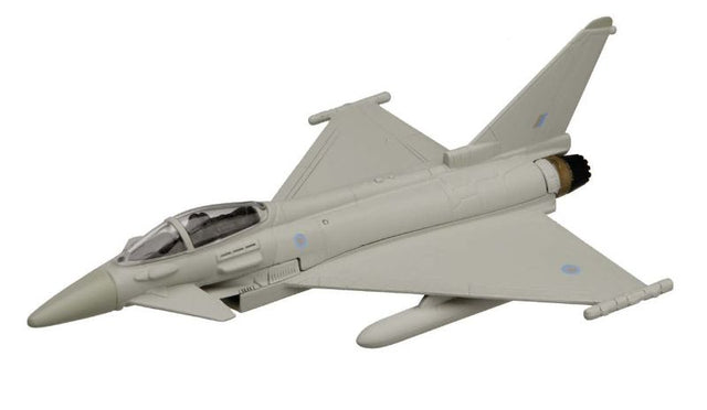 Diecast Eurofighter Typhoon model by Corgi, showcasing intricate detailing and air superiority features for collectors.