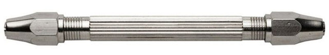 Double-ended pin vise in chrome steel, featuring two self-centering chucks for precision drilling in various materials.