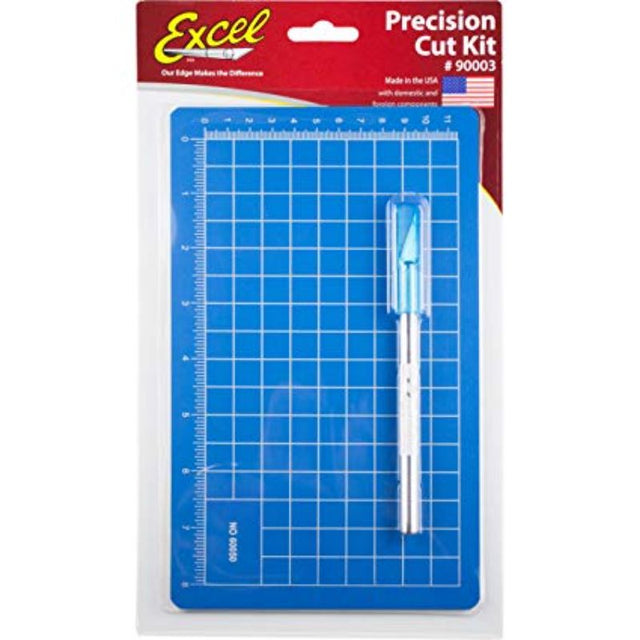 Mini Precision Cutting Kit featuring a 5.5" x 9.5" cutting mat and versatile Excel Blades K1 Aluminum Knife for precise cuts.