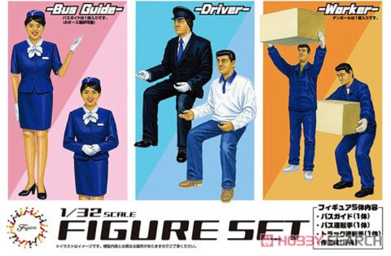Plastic Kit Set - 1/32 Bus Guide & Truck Driver