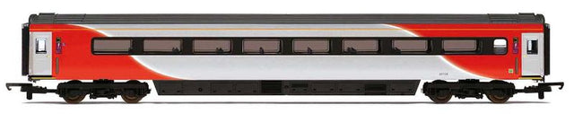 Hornby LNER Mk3 TSD Coach F model showcasing detailed features like secondary air suspension and aerodynamic skirting.