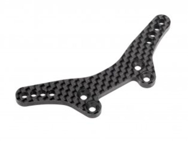 RS4 Carbon FR Shock Tower for RC vehicles, crafted from lightweight carbon fiber for enhanced performance and stability.