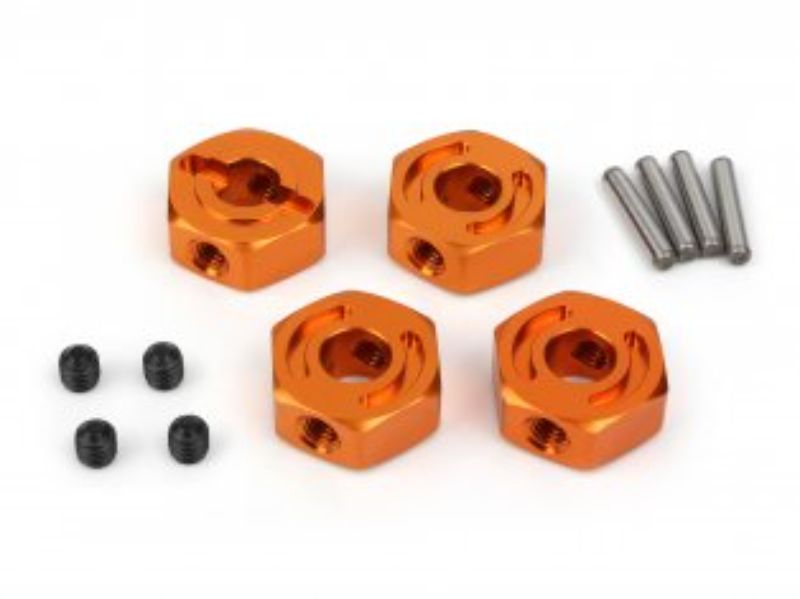 JS Aluminum Wheel Hex 12mm (4-pack) for RC vehicles, enhancing stability, strength, and performance with easy installation.