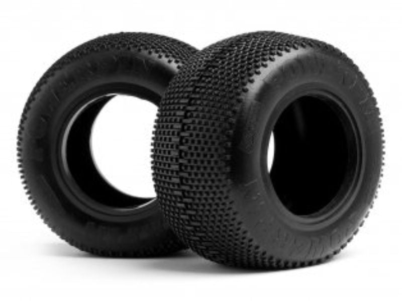 High-performance 1/10 ST T: 2.2" Powerpin tires with multi-row mini pins, designed for superior traction on various terrains.