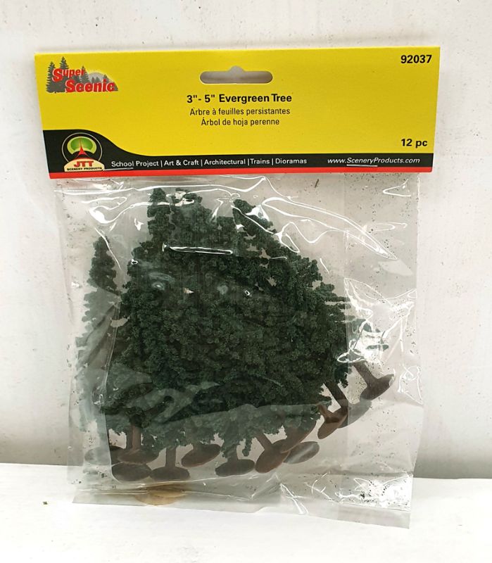 JJT Model Scenery - 75-100mm Evergreen Trees (12)