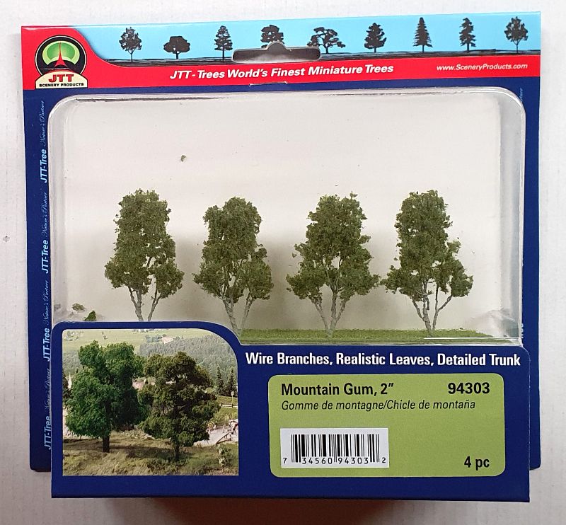 Realistic 50.8mm Mountain Gum Trees for enhancing model railways and dioramas, capturing Australian landscape authenticity.