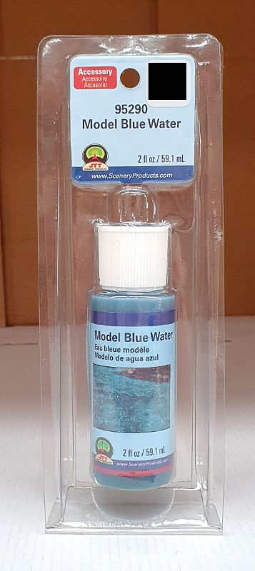 Realistic JJT Model Blue Water 60ml for dioramas and train layouts, perfect for simulating lakes, rivers, and oceans.