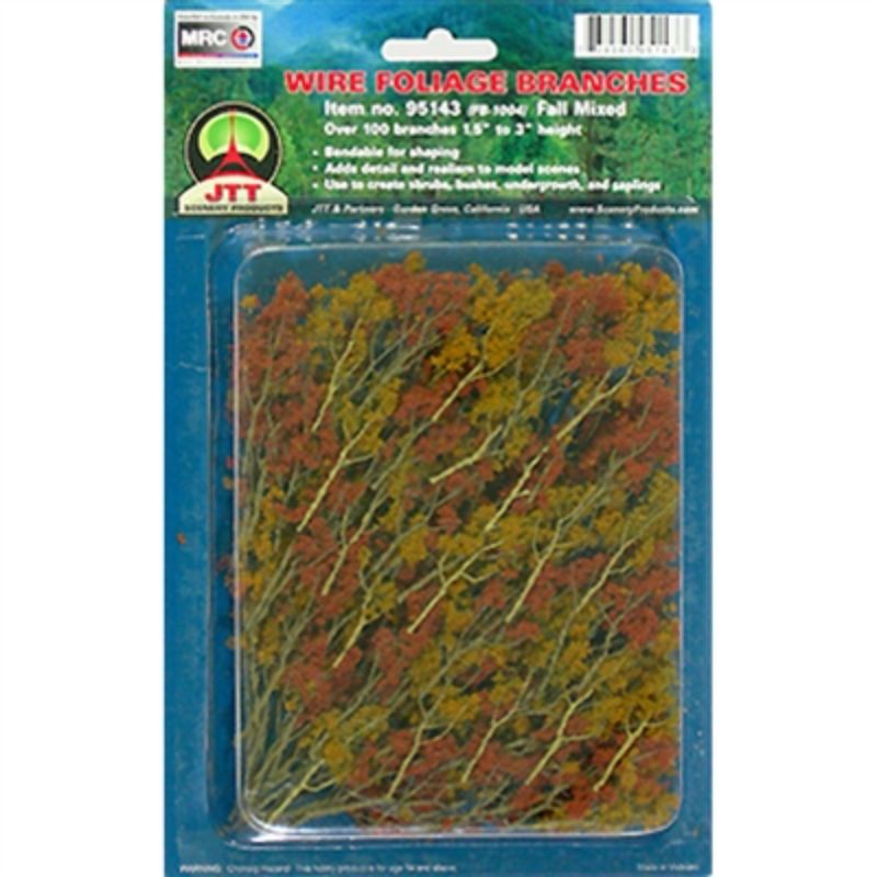 Realistic autumn branches in vibrant shades of orange, red, and brown, enhancing model scenery with versatile sizes.