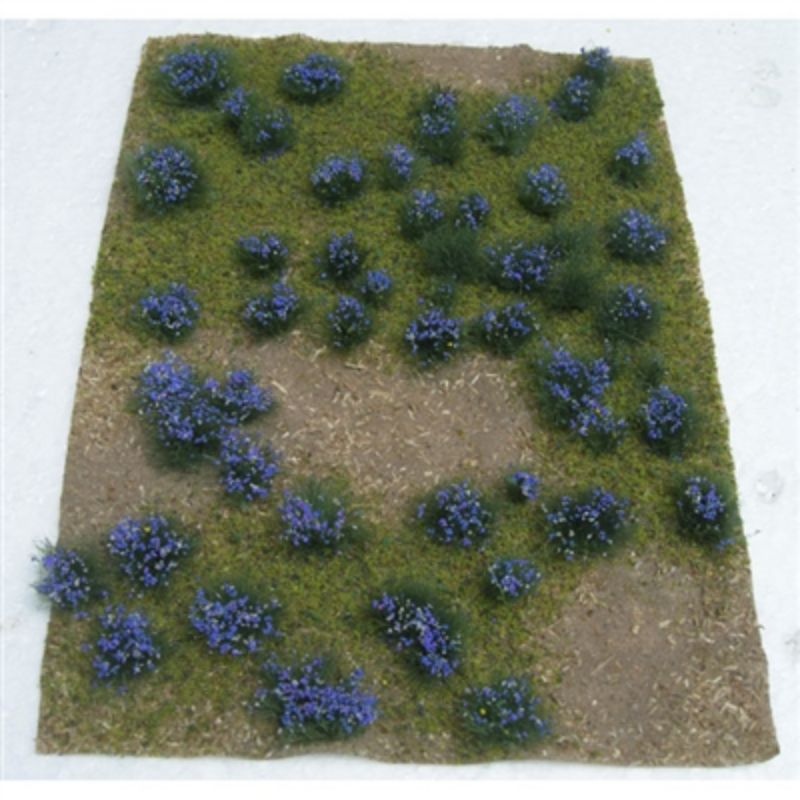 Vibrant floral scenic sheet for model railways and dioramas, enhancing miniature landscapes with realism and character.