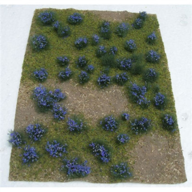 Vibrant floral scenic sheet for model railways and dioramas, enhancing miniature landscapes with realism and character.