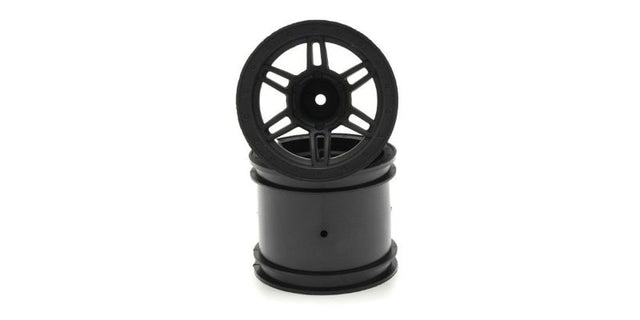 Sleek black Kyosho Rage2.0 rims designed for high-performance RC vehicles, enhancing style, durability, and traction.