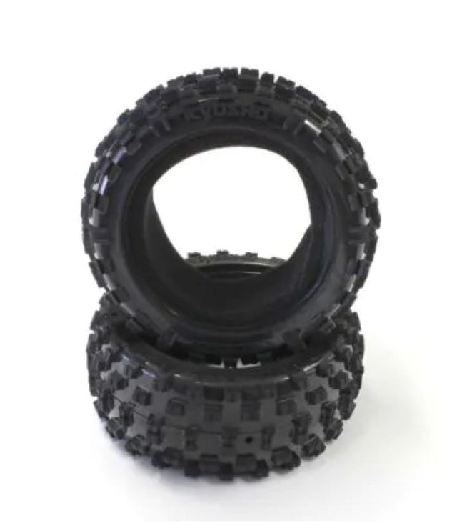 Kyosho 1/8 KC Cross Tyre (2) set for RC vehicles, featuring durable rubber and precision tread for enhanced grip and stability.