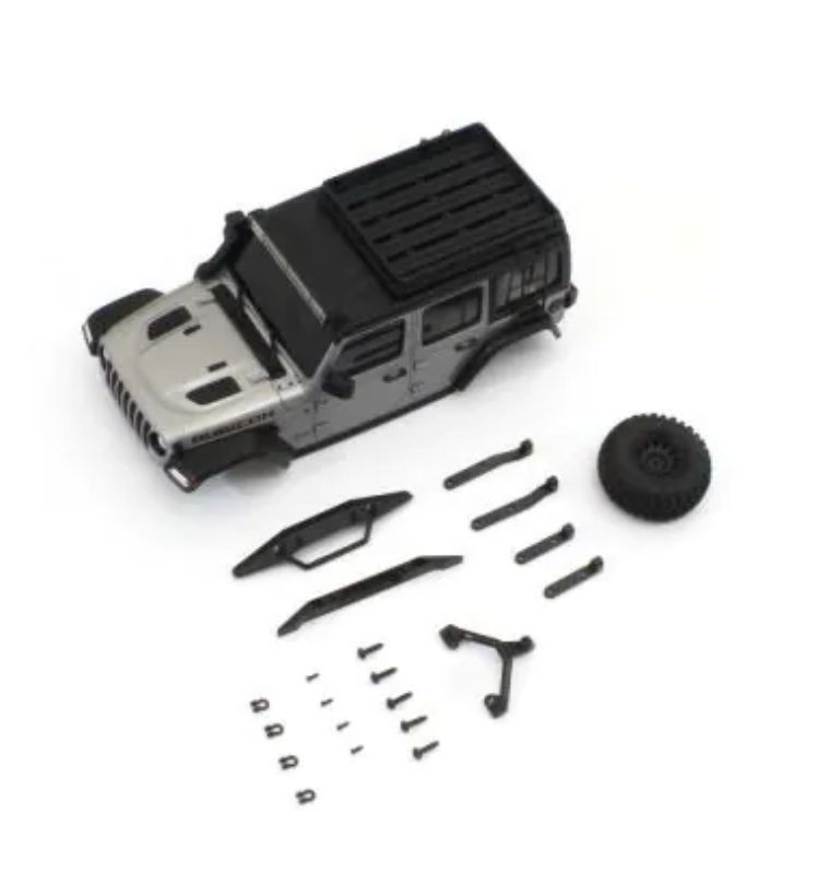 "Kyosho MX-01 Body Set transforming RC cars into a realistic Jeep Wrangler, ideal for off-road enthusiasts."