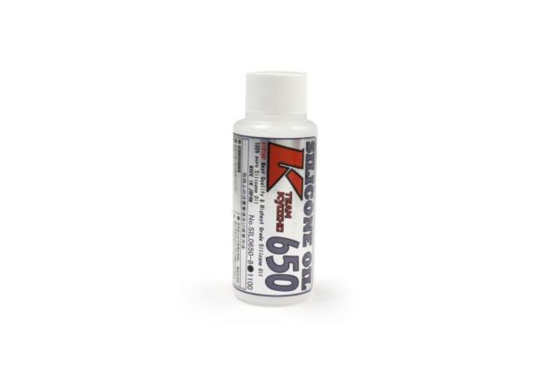 High-quality 80cc silicone oil with 650 viscosity for optimal dampening in RC vehicles, perfect for enthusiasts and racers.