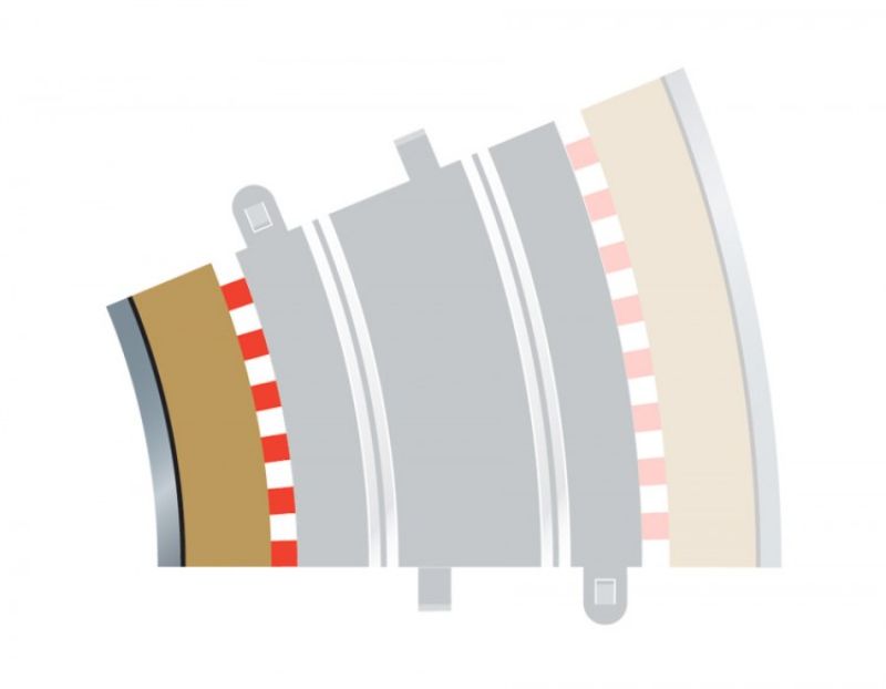 Scalextric R3 Borders Inner 4 set featuring four durable track borders for 1/32 scale slot car precision turns.