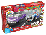 Scalextric - M Set Bat: Ryan's World featuring a thrilling Loop-the-Loop track, two character cars, and 9 layouts for endless racing fun.