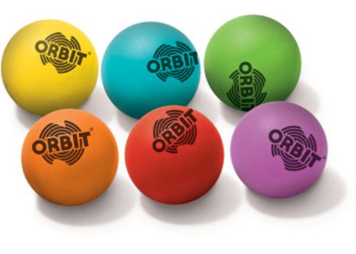 Colorful Orbit Excite High Bounce Balls, 60mm, made from soft rubber for safe, high-energy play in schoolyard games and backyard fun.