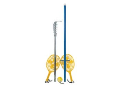 Fast-paced 2-player tethered ball game set with sturdy poles, bats, and a resilient ball for outdoor family fun.