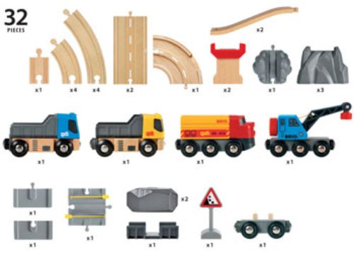 BRIO Set - Rail & Road Loading Set 32 pieces