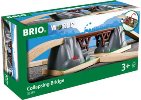 BRIO Bridge - Collapsing Bridge with three pieces, features press-button collapse for imaginative play and problem-solving.