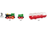 BRIO Train set featuring a steam train and tunnel, fostering creativity and imaginative play for children.