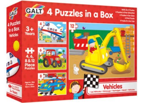 Galt - 4 Puzzles in a Box - Vehicles