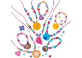 Galt Flip Jewellery DIY kit with picture-changing discs, beads, and accessories for creating unique necklaces, bracelets, and rings.