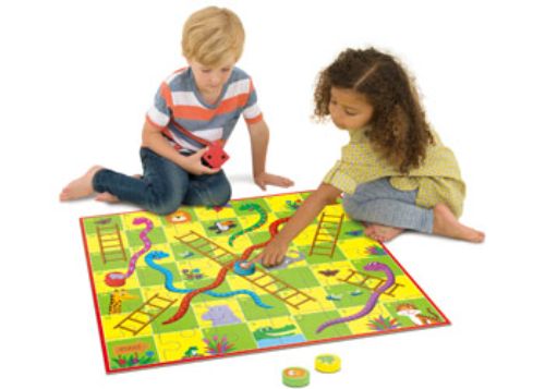 Galt Giant Snakes and Ladders Puzzle, 36-piece floor game for 2-4 players, promotes counting skills for ages 3+.