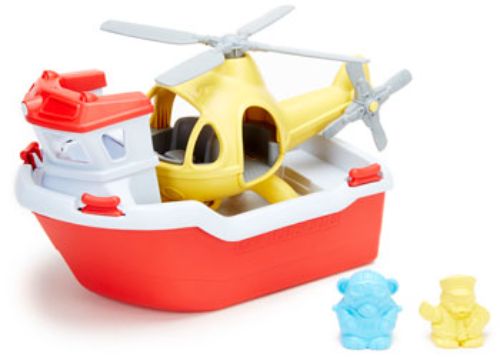 Green Toys - Rescue Boat and Helicopter