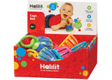 Colorful Halilit Cage Bell CDU12 set of 12, safe musical toys for infants, promoting auditory skills and sensory play.