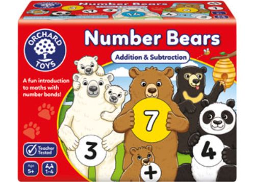 Colorful Orchard Game - Number Bears featuring adorable bear characters for teaching counting and number recognition to preschoolers.