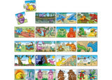 Colorful dinosaur-themed jigsaw puzzles for toddlers, teaching opposites with 20 engaging two-piece sets.